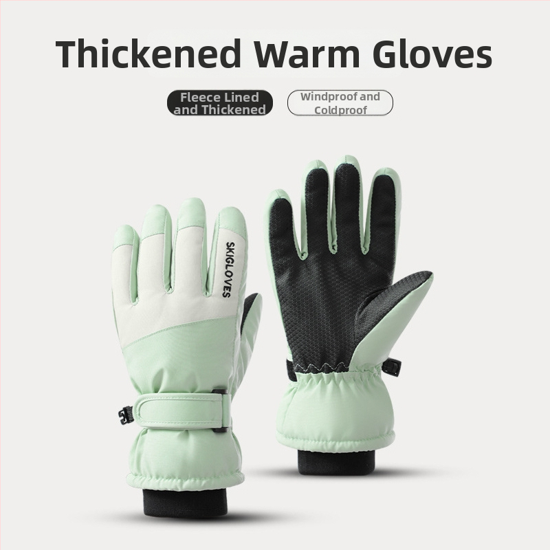 Παιδικά γάντια σκι – ζεστά, με δάχτυλα σε κορεατικό στυλ, από πολυεστέρα, για ηλικίες 8–12, χειμώνας