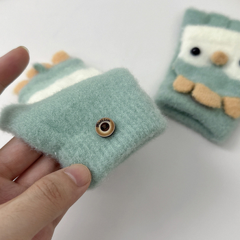 Βρεφικά γάντια από κρυσταλλικό βελούδο, ζεστά, με μισό δάχτυλο και αναδιπλούμενο καπάκι, Unisex