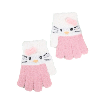 Παιδικά γάντια από γούνα μινκ για 4–9 ετών, με σχέδιο καρτούν, πλέξη Jacquard, διατηρούν τη ζεστασιά