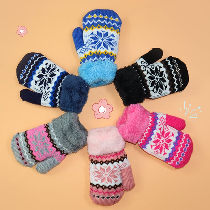 Dječje zimske palčanke, unisex, akrilno pletene, Jacquard uzorak, crtani motiv, zadržavaju toplinu, za uzrast 2–6 godina