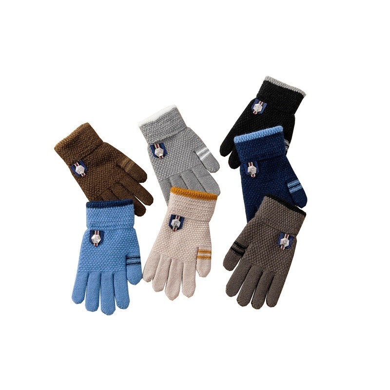 Παιδικά γάντια με καρτούν μοτίβο, Jacquard-πλεγμένα, με φλις επένδυση για ζεστασιά, για παιδιά 5–13 ετών