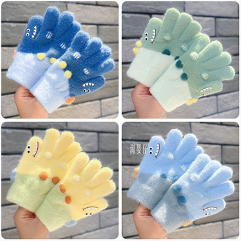 Παιδικά πλεκτά γάντια με διαχωρισμό δακτύλων, ζεστά για άνοιξη, για αγόρια