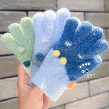 Παιδικά πλεκτά γάντια με διαχωρισμό δακτύλων, ζεστά για άνοιξη, για αγόρια