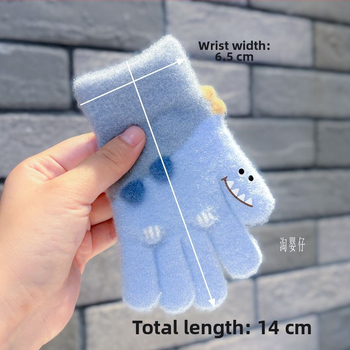 Παιδικά πλεκτά γάντια με διαχωρισμό δακτύλων, ζεστά για άνοιξη, για αγόρια