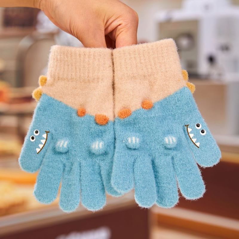 Παιδικά πλεκτά γάντια με διαχωρισμό δακτύλων, ζεστά για άνοιξη, για αγόρια
