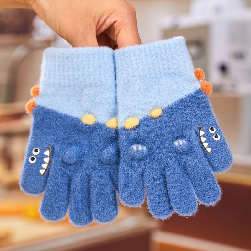 Παιδικά πλεκτά γάντια με διαχωρισμό δακτύλων, ζεστά για άνοιξη, για αγόρια