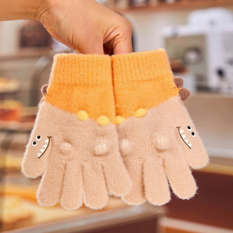 Παιδικά πλεκτά γάντια με διαχωρισμό δακτύλων, ζεστά για άνοιξη, για αγόρια