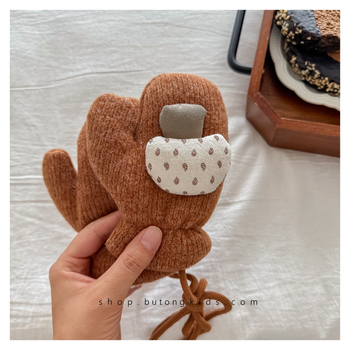 Παιδικά γάντια χωρίς δάχτυλα, unisex, χειμωνιάτικα, κορεάτικου στυλ, μονοχρωματικό σχέδιο, τεχνική tie-dye, Lebutong