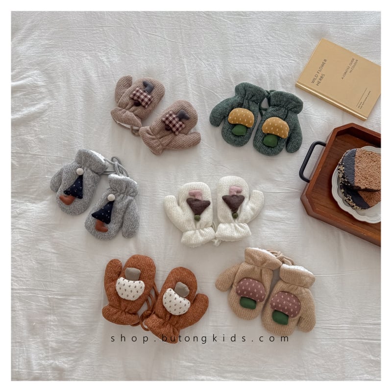 Παιδικά γάντια χωρίς δάχτυλα, unisex, χειμωνιάτικα, κορεάτικου στυλ, μονοχρωματικό σχέδιο, τεχνική tie-dye, Lebutong