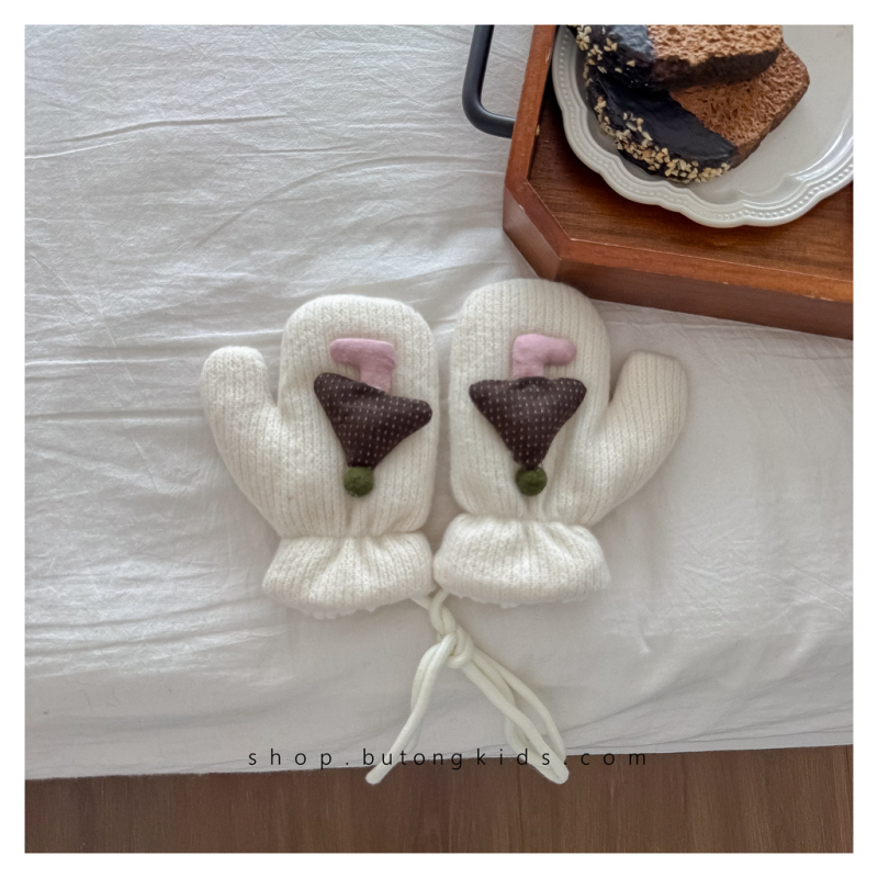 Παιδικά γάντια χωρίς δάχτυλα, unisex, χειμωνιάτικα, κορεάτικου στυλ, μονοχρωματικό σχέδιο, τεχνική tie-dye, Lebutong