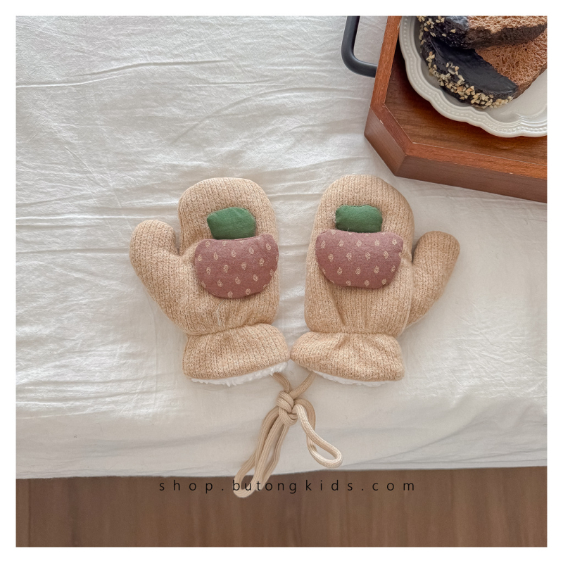 Παιδικά γάντια χωρίς δάχτυλα, unisex, χειμωνιάτικα, κορεάτικου στυλ, μονοχρωματικό σχέδιο, τεχνική tie-dye, Lebutong