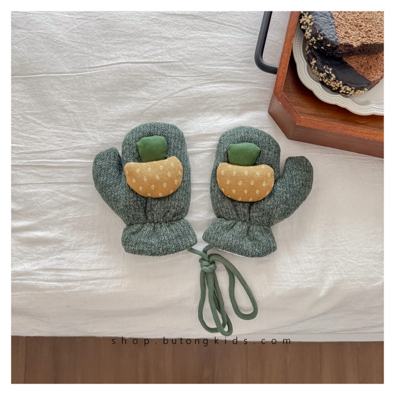 Παιδικά γάντια χωρίς δάχτυλα, unisex, χειμωνιάτικα, κορεάτικου στυλ, μονοχρωματικό σχέδιο, τεχνική tie-dye, Lebutong