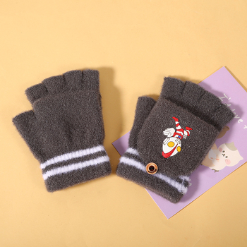 Για αγόρια και κορίτσια παιδικά γάντια χειμωνιάτικα με μισά δάχτυλα, καρτούν στυλ, συνθετικό κασμίρι, διατηρούν τη ζεστασιά, για χειμώνα-άνοιξη-φθινόπωρο