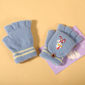 Για αγόρια και κορίτσια παιδικά γάντια χειμωνιάτικα με μισά δάχτυλα, καρτούν στυλ, συνθετικό κασμίρι, διατηρούν τη ζεστασιά, για χειμώνα-άνοιξη-φθινόπωρο
