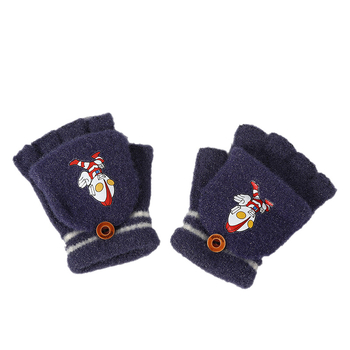 Για αγόρια και κορίτσια παιδικά γάντια χειμωνιάτικα με μισά δάχτυλα, καρτούν στυλ, συνθετικό κασμίρι, διατηρούν τη ζεστασιά, για χειμώνα-άνοιξη-φθινόπωρο