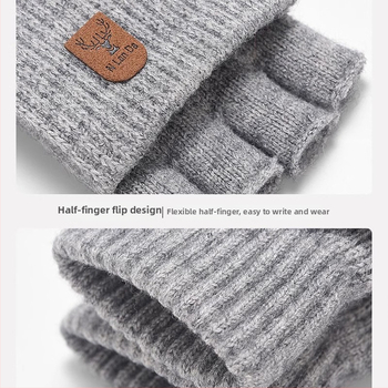 Παιδικά Πλεκτά Γάντια Με Μισό Δάχτυλο – Unisex, Χειμώνας, Ζεστά, Μονόχρωμο Σχέδιο