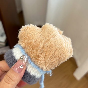 Γάντια-μιτών για παιδιά με δεινοσαύρο σε καρτούν στυλ, κρυστάλλινο βελούρο, για 2–4 ετών, φθινοπωρο-χειμώνας