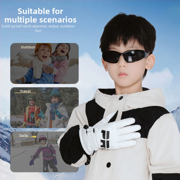 Παιδικά γάντια σκι - πολυεστερική ίνα, για χειμώνα, ηλικίες 6–12 ετών, ζεστά.