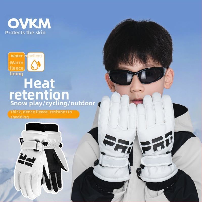 Παιδικά γάντια σκι - πολυεστερική ίνα, για χειμώνα, ηλικίες 6–12 ετών, ζεστά.