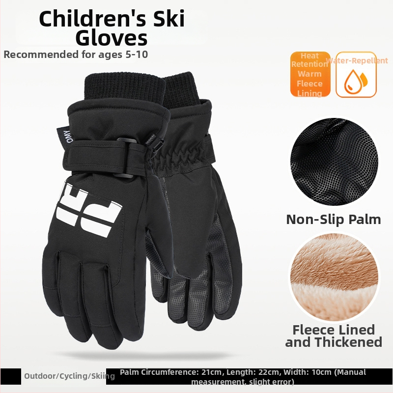 Παιδικά γάντια σκι - πολυεστερική ίνα, για χειμώνα, ηλικίες 6–12 ετών, ζεστά.