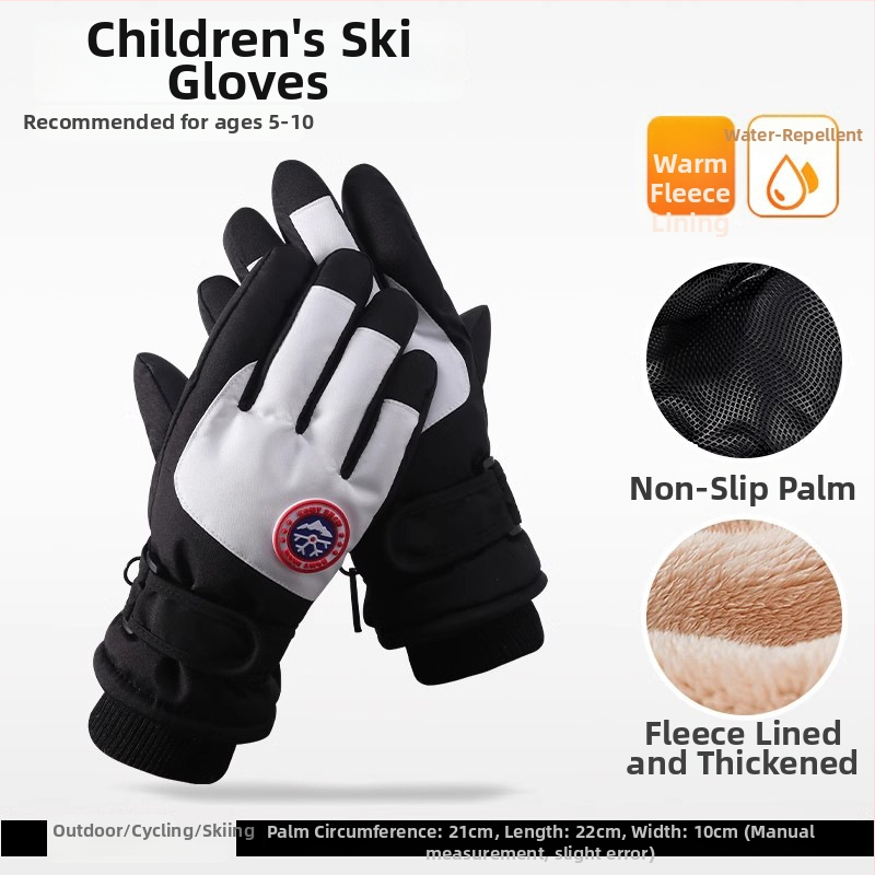 Παιδικά γάντια σκι - πολυεστερική ίνα, για χειμώνα, ηλικίες 6–12 ετών, ζεστά.
