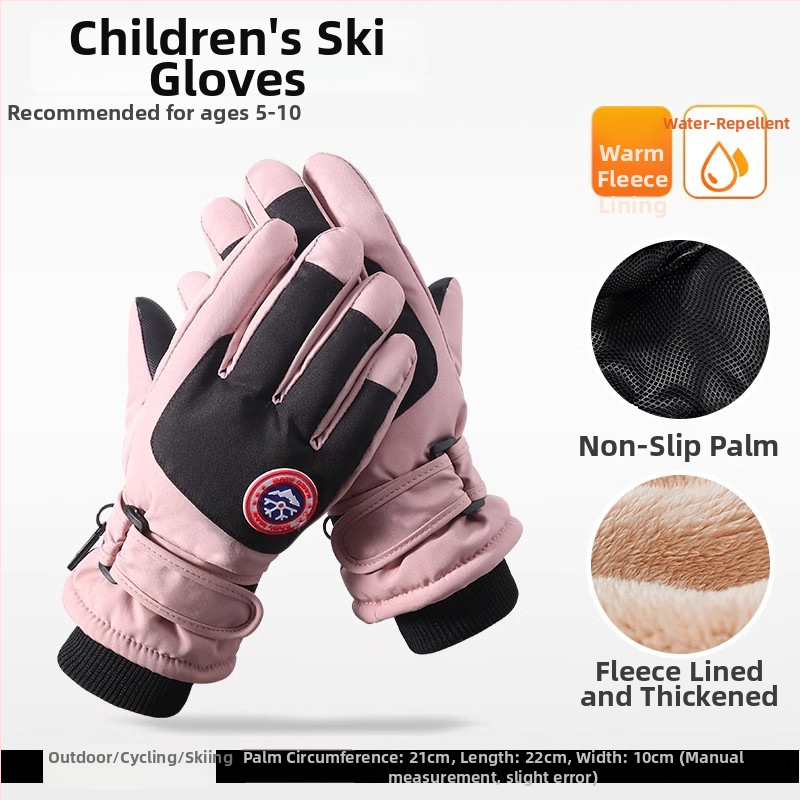 Παιδικά γάντια σκι - πολυεστερική ίνα, για χειμώνα, ηλικίες 6–12 ετών, ζεστά.