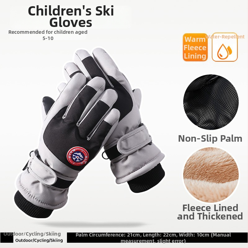 Παιδικά γάντια σκι - πολυεστερική ίνα, για χειμώνα, ηλικίες 6–12 ετών, ζεστά.