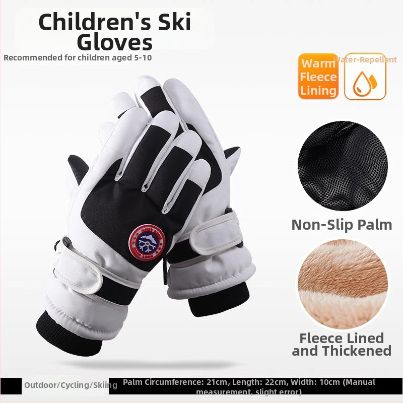 Παιδικά γάντια σκι - πολυεστερική ίνα, για χειμώνα, ηλικίες 6–12 ετών, ζεστά.
