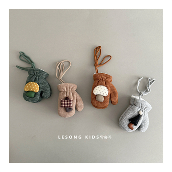 Παιδικά βαμβακερά γάντια για τον χειμώνα, κορεάτικου στυλ, διατηρούν τη ζέστη, ηλικίες 2–6 ετών.