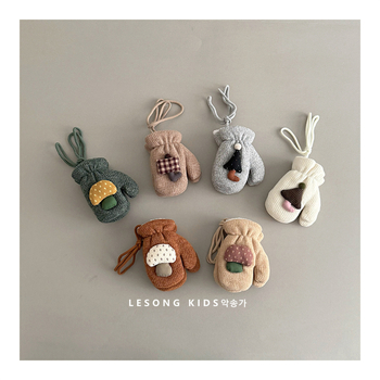 Παιδικά βαμβακερά γάντια για τον χειμώνα, κορεάτικου στυλ, διατηρούν τη ζέστη, ηλικίες 2–6 ετών.