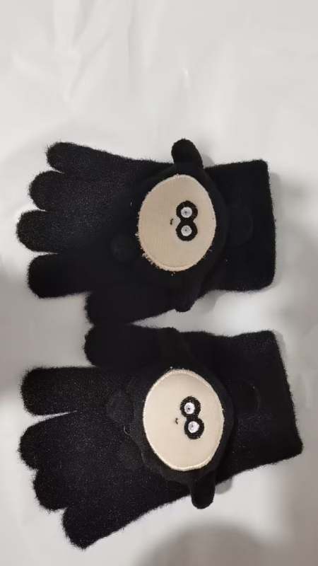 Παιδικά γάντια με πλήρη δάκτυλα, ζεστά από Mink βελούδο, εκτύπωση καρτούν, για ηλικίες 3–7 ετών, χειμώνας-άνοιξη-φθινόπωρο