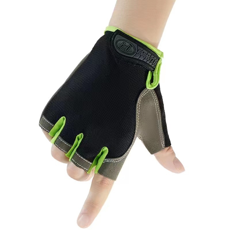 Παιδικά γάντια με μισά δάχτυλα για ποδήλατο - Αντιολισθητικά, ανθεκτικά στη φθορά από δικτυωτό υλικό (Υλικό: Δίκτυο; Χρήση: γάντια για ποδήλατο; Στυλ: μισοδάχτυλα; Ηλικία: 4–16)