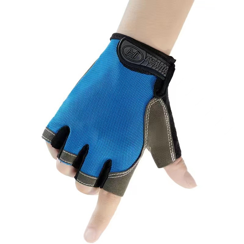 Παιδικά γάντια με μισά δάχτυλα για ποδήλατο - Αντιολισθητικά, ανθεκτικά στη φθορά από δικτυωτό υλικό (Υλικό: Δίκτυο; Χρήση: γάντια για ποδήλατο; Στυλ: μισοδάχτυλα; Ηλικία: 4–16)