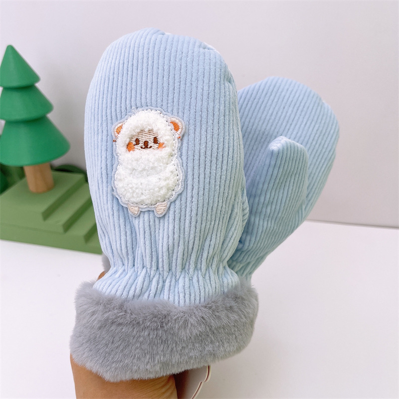 Παιδικά χειμερινά γάντια με κέντημα σε σχέδιο καρτούν, unisex, για εξωτερικές χρήσεις, ηλικίες 2–4 ετών
