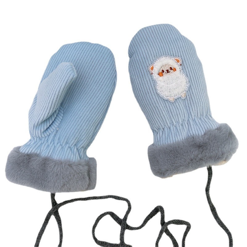 Παιδικά χειμερινά γάντια με κέντημα σε σχέδιο καρτούν, unisex, για εξωτερικές χρήσεις, ηλικίες 2–4 ετών