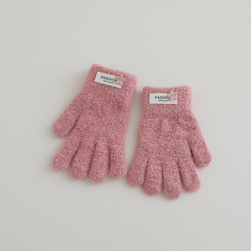 Dječje rukavice s pet prstiju za zimu, unisex, pletene, s oznakom zvijezde