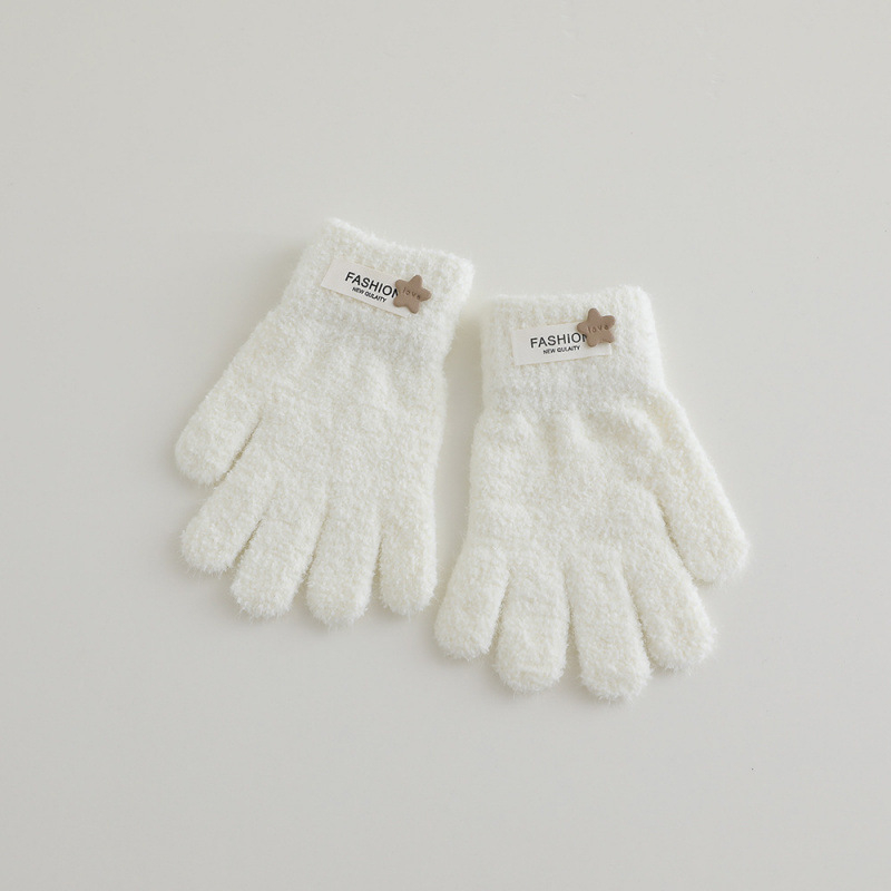 Dječje rukavice s pet prstiju za zimu, unisex, pletene, s oznakom zvijezde