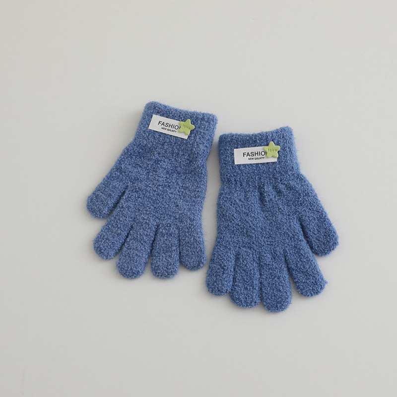 Dječje rukavice s pet prstiju za zimu, unisex, pletene, s oznakom zvijezde