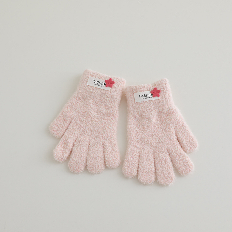 Dječje rukavice s pet prstiju za zimu, unisex, pletene, s oznakom zvijezde
