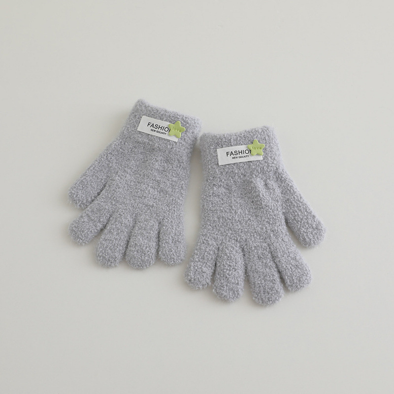 Dječje rukavice s pet prstiju za zimu, unisex, pletene, s oznakom zvijezde