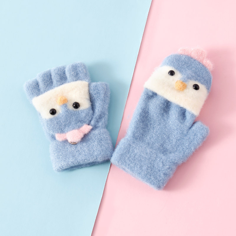 Dječje pletene rukavice s pola prsta za zimu, unisex, akril, fleece podstava, zadržavaju toplinu, uzrast 2–8 godina