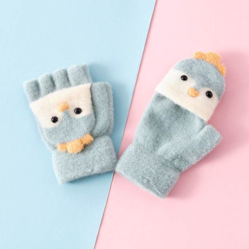Dječje pletene rukavice s pola prsta za zimu, unisex, akril, fleece podstava, zadržavaju toplinu, uzrast 2–8 godina