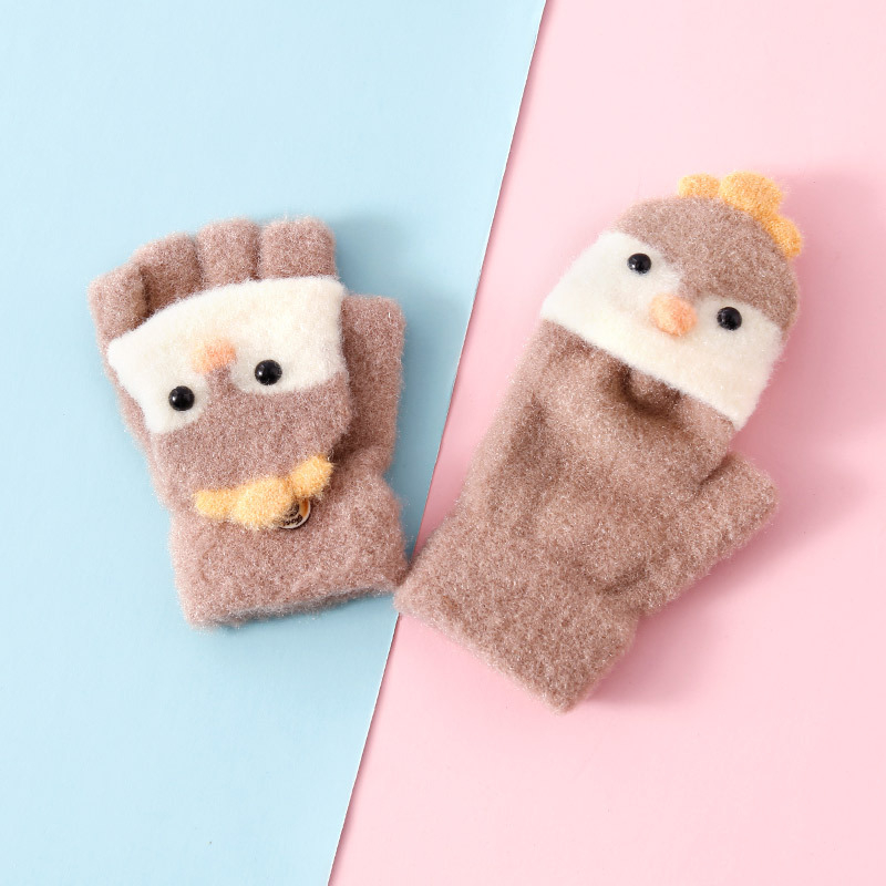 Dječje pletene rukavice s pola prsta za zimu, unisex, akril, fleece podstava, zadržavaju toplinu, uzrast 2–8 godina