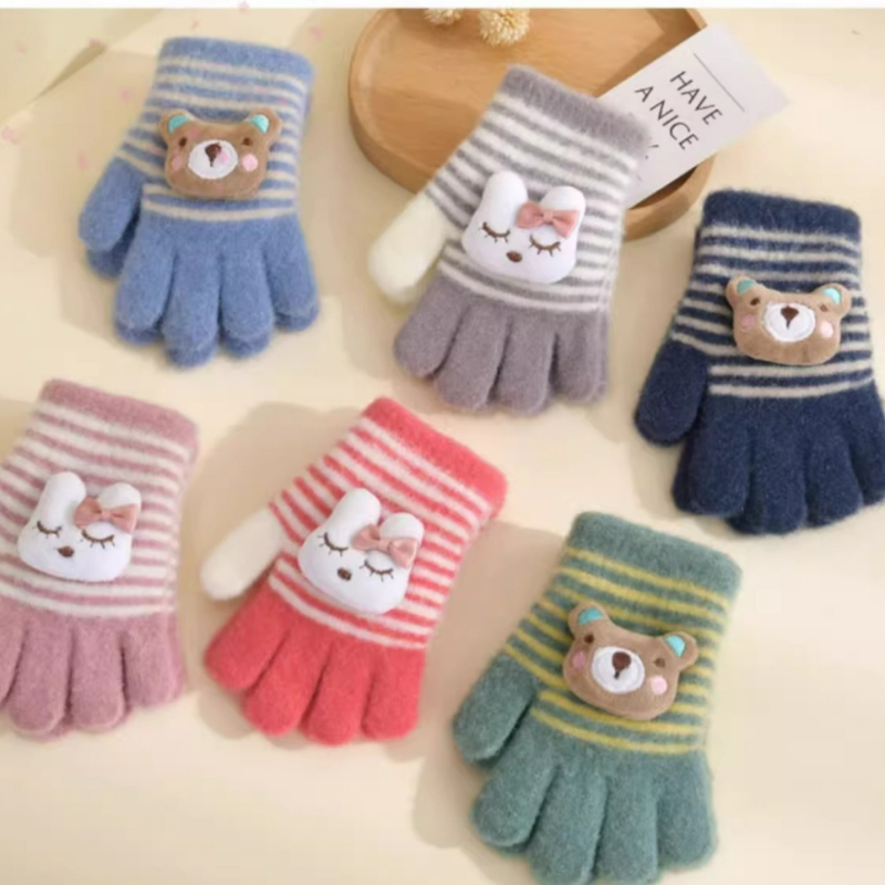 Dječje zimske rukavice, tople, s pet prstiju, unisex, za djecu 3–6 godina