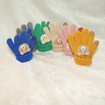 Dječje pletene zimske rukavice s flis unutarnjom podstavom, debele, petoprstne, s uzorkom srca, za djecu 1–5 godina