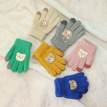 Dječje pletene zimske rukavice s flis unutarnjom podstavom, debele, petoprstne, s uzorkom srca, za djecu 1–5 godina