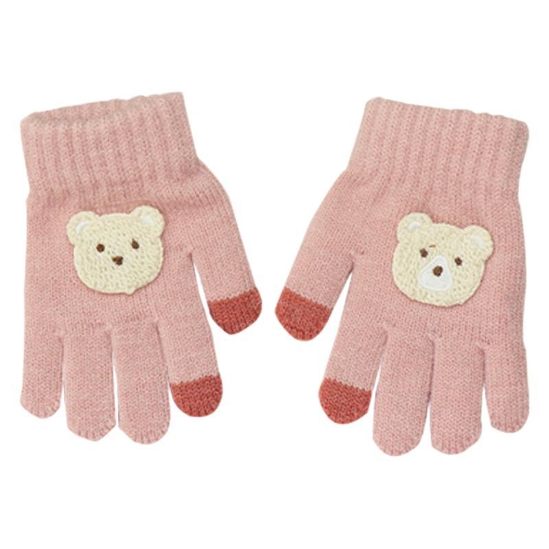 Dječje pletene zimske rukavice s flis unutarnjom podstavom, debele, petoprstne, s uzorkom srca, za djecu 1–5 godina