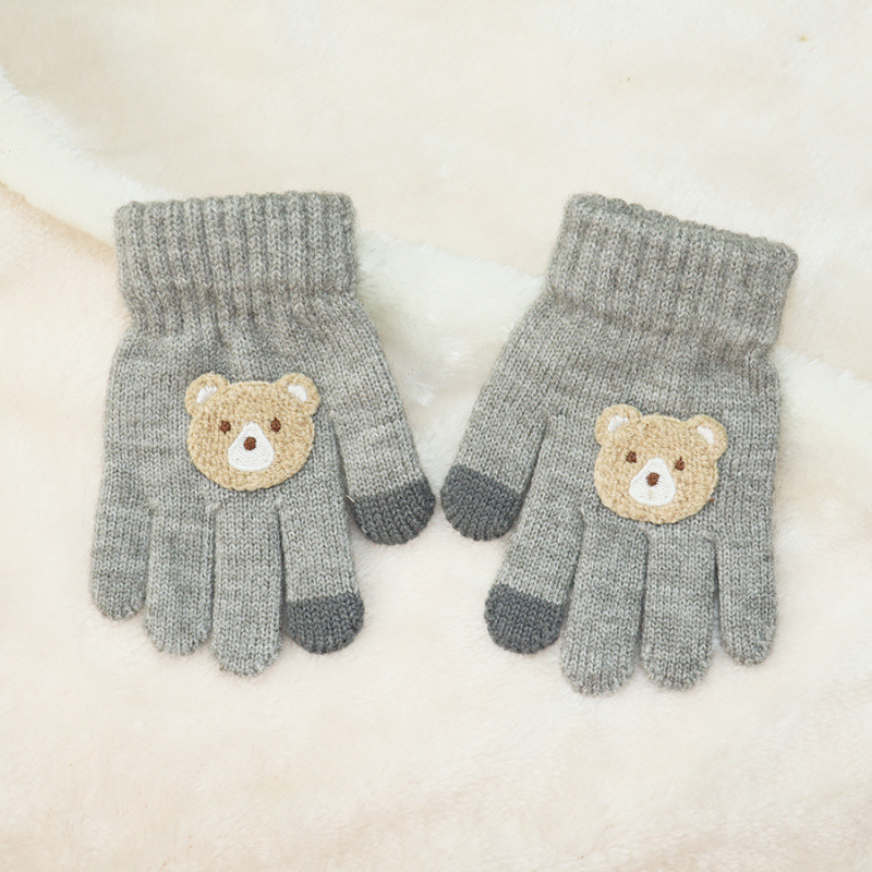 Dječje pletene zimske rukavice s flis unutarnjom podstavom, debele, petoprstne, s uzorkom srca, za djecu 1–5 godina