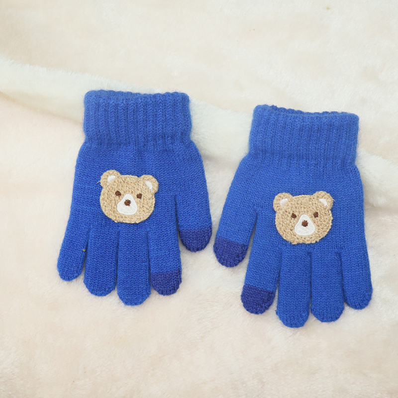 Dječje pletene zimske rukavice s flis unutarnjom podstavom, debele, petoprstne, s uzorkom srca, za djecu 1–5 godina