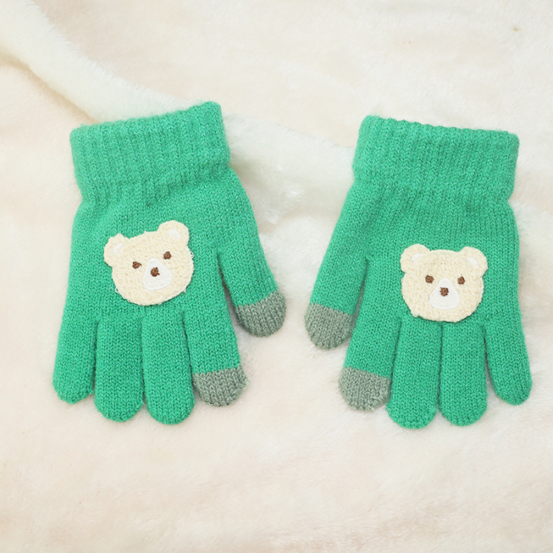 Dječje pletene zimske rukavice s flis unutarnjom podstavom, debele, petoprstne, s uzorkom srca, za djecu 1–5 godina